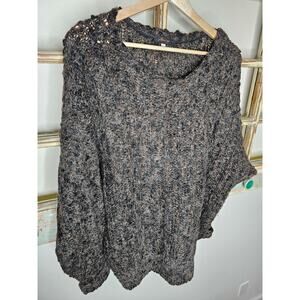 Margo Black Brown Animal Hair Long Sleeve Sweater Ladies size XL